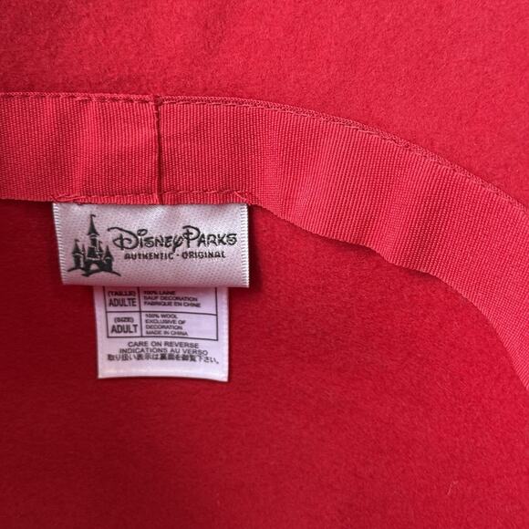 Disney Parks Minnie Embroidered Red Wool Hat Fedora New main image 4